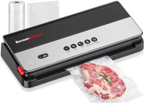 Bonsenkitchen Vacuum Sealer, Multi-Functional Food Sealer with 1 Roll Bag+