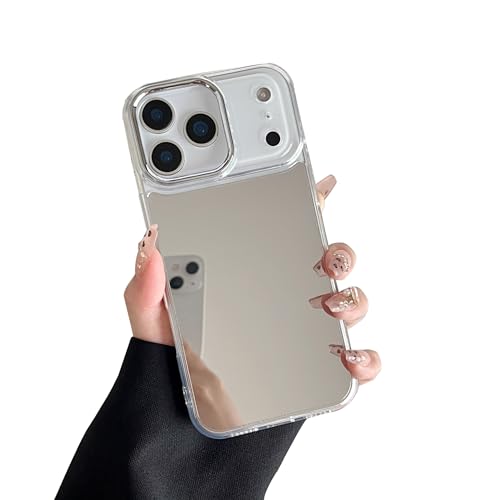 ZTOFERA for iPhone 17 Pro Max Case, Cute Mirror Case for Girls Women Makeup, Clear Bright Back Soft TPU & Hard PC Slim Protective Shockproof Anti-Scratch Cover for iPhone 17 Pro Max - Clear
