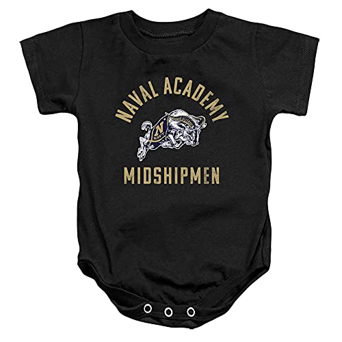 Us Naval Academy Official Usna Midshipmen Logo Unisex Infant Snap Suit for Baby,Black, 24 Months