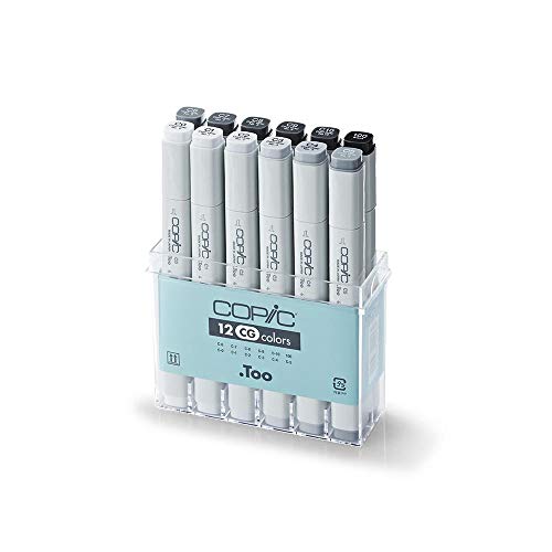 Copic Markers 12-Piece Cool Gray Set