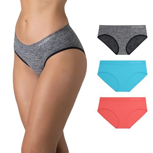 New Balance Women's Seamless Hipsters Underwear, Ultra Comfort Performance Underwear for Women (3 Pack), Multicolor Pack, S