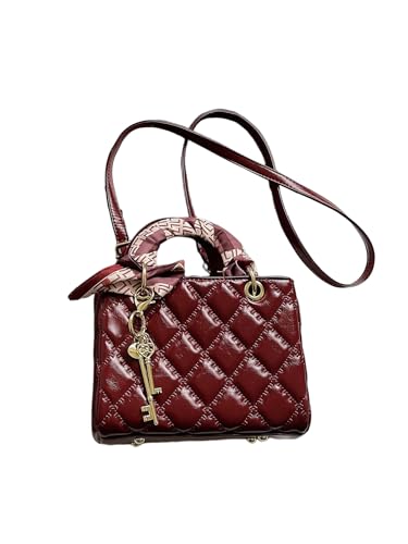 GORGLITTER Women's Burgundy Bag Vintage Crossbody Purse Top Handle Pu Leather Shoulder Tote Handbag2