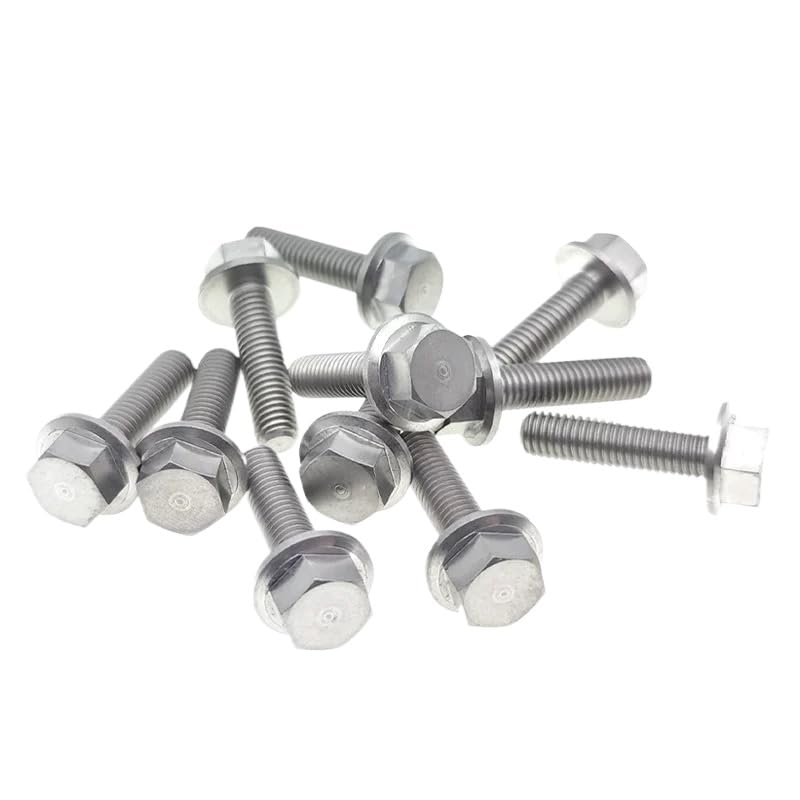 Bulloni a flangia esagonale in titanio GR5 Viti a testa flangiata esagonale M4 M5 M6 M10 (M5-0.8 x 25mm - 10pcs)