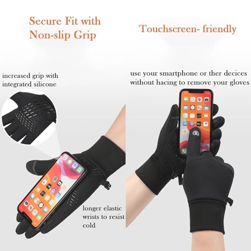 REDANHA Winter Gloves for Men Women Cold Weather Touchscreen Gloves Waterproof Thermal Gloves for Running Cycling Outdoor Activities (Large) - Thumbnail 6