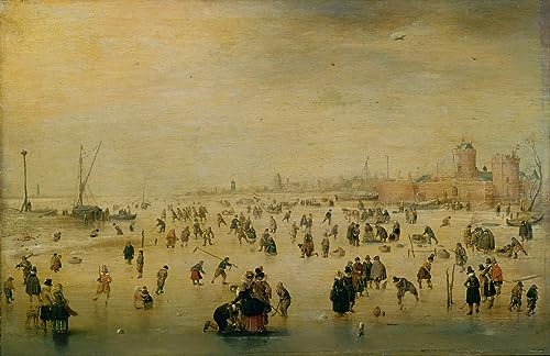 Affiche Hendrick Avercamp Scène de patinage impression sur toile salon 60x90cm