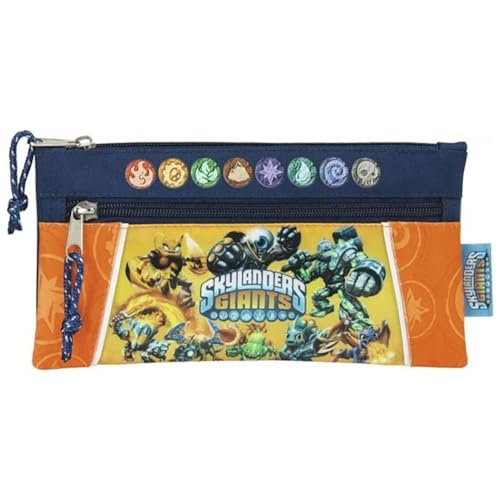 Etui Stylos Skylanders Orange Deux Fermeture Eclair