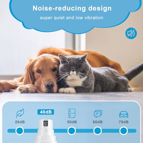 Brifit Krallenschleifer für Hunde, Elektrische Hunde Krallenschleifer Krallenschere, Super Leise, Hunde Nagelschleifer Elektrischer Krallenschneider für Kleine, Mittelgroße und Große Hunde