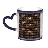 YINGD Tasse à café en céramique avec changement de couleur - Bibliothèque - Livre - Dans le ciel