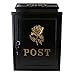 AB Tools Gold Rose Letter Post Mail Box Metal Black Wall Door Gate House Lockable