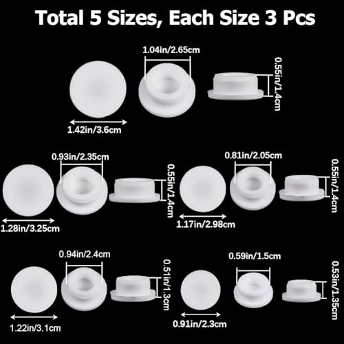 GORGECRAFT White Silicone Bottle Stopper Hole Plug Replacement for Bottles 15-26.5mm Inner Diameter Reusable Waterproof
| GORGECRAFT 15Pcs White Silicone Tube Seal Plug for Bottles Pipes Pots 15-26.5mm Inner Diameter Soft Flexible Reusable
| GORGECR