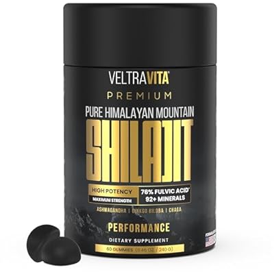 Pure Himalayan Shilajit Gummies with Ginkgo Biloba, Chaga & KSM-66 Ashwagandha | Shilajit for Men & Women | Max Potency | 76% Fulvic Acid & 92 Trace Minerals | Sugar Free