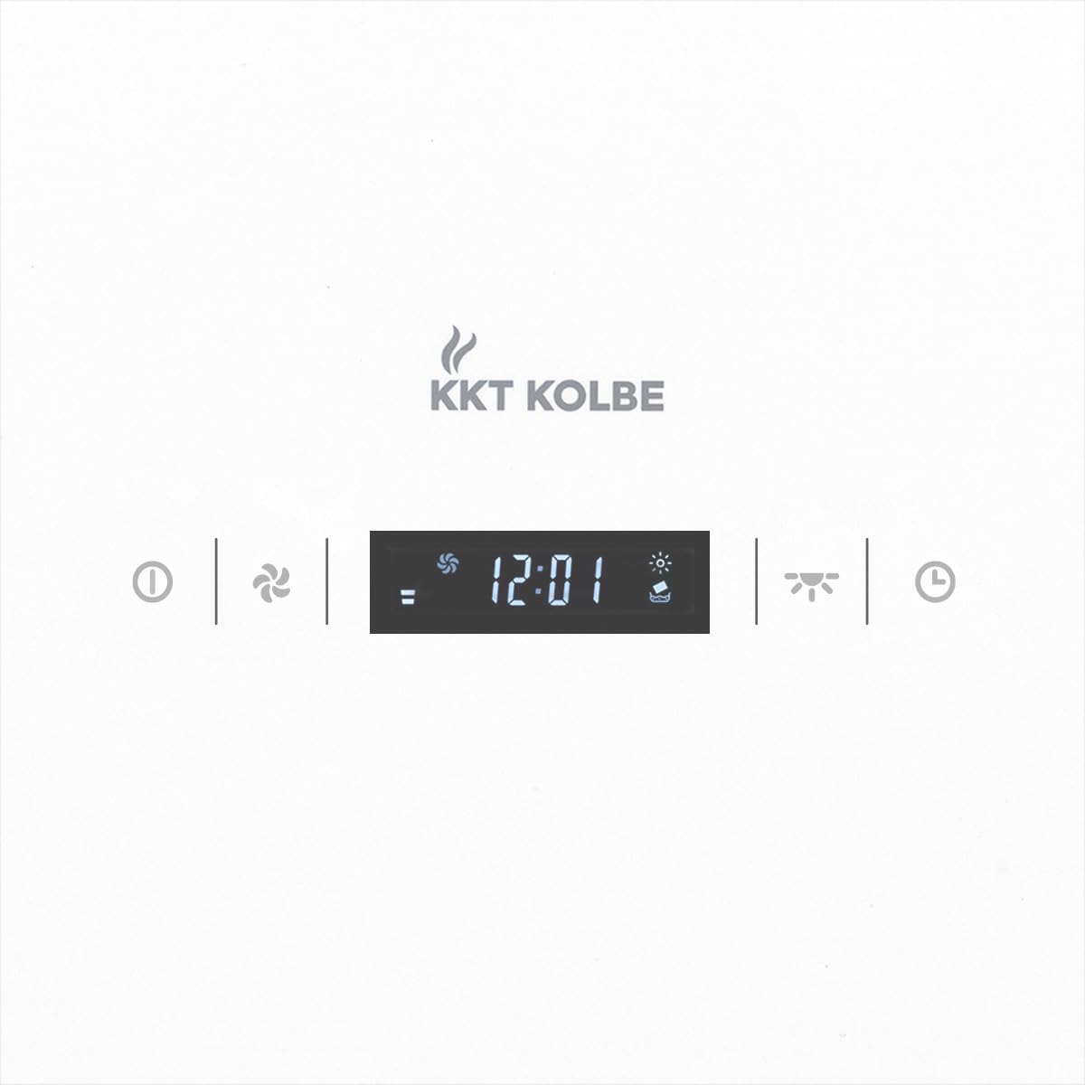 KKT KOLBE Dunstabzugshaube 40 cm Inselhaube Edelstahl weißes Glas SensorTouch LED-Beleuchtung Umluft