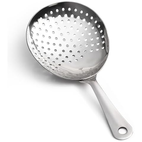 Etens Bartender Julep Strainer for Cocktail Drinks, Professional Bar Strainer for Bartending, Martini Strainer for Commercial Bar Boston Shaker Mixing Glass – Stainless Steel Cover