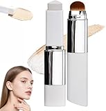 Chartming Color Changing Foundation Stick, Cover Cream Stick V White Korean Foundation Stick, Full to Medium Coverage Base Makeup, for All Skin Types, Ended with Brush for Flawless Look (Ivory White)