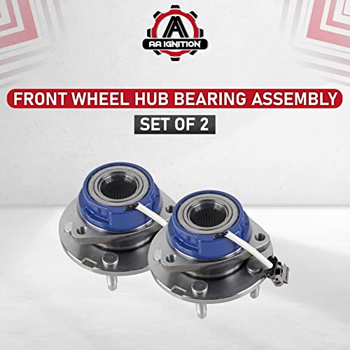 Front Wheel Hub Bearing Assembly - Set Of 2 - Compatible With Chevy, Buick, Cadillac, Oldsmobile, Pontiac - Impala, Monte Carlo, Century, Grand Prix, Replaces 513121, 12429203, 88964168 - Abs #TOP5