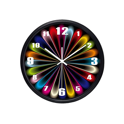 Razzum Original Wall Clock Creative Abstract Fake Neon Round Wall Clock, Glass Metal Color Silent Clock, Living Room Office Wall Clock Lightweight And Easy To Hang #TOP20