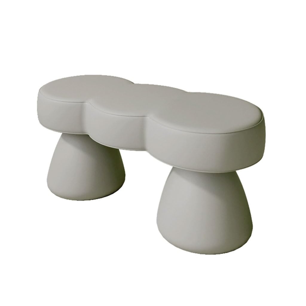 Banc ottoman de rangement gris 80 cm pour salon et entrée