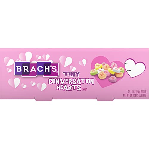 Brach's Valentine's Day Tiny Conversation Hearts, Friendship Exchange, 1 Oz Boxes, 24 Ct #TOP1