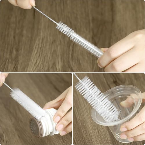 QWORK® 5 Stück Reinigungsbürsten Set, Bürsten für Pfeifen und Glaswaren, Abflussreiniger Bürste, für Flaschen, Aquarium, Wasserrohr, Ausguss