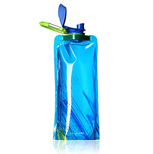 Ganzoo Trink-Tüte Festival mit Karabiner, 3 Stück, Trinkflasche 700 ml, faltbar, Wasser-Flasche 0,7 Liter, Behälte, Beutel, Trinkblase für Festival, Outdoor Camping Sport Flasche