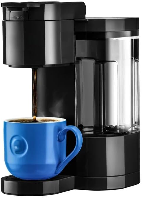 KeuriigK K Express Essentials Single Serve K Cup Pod Coffee Maker, 3 cup sizes (6, 8, and 10oz), Fast Fresh Brew, 30oz Removable Water Reservoir (Black)