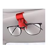 Car glasses clip multifunctional car sunglasses frame ticket clip car with sun visor sunglasses storage artifacts (red)