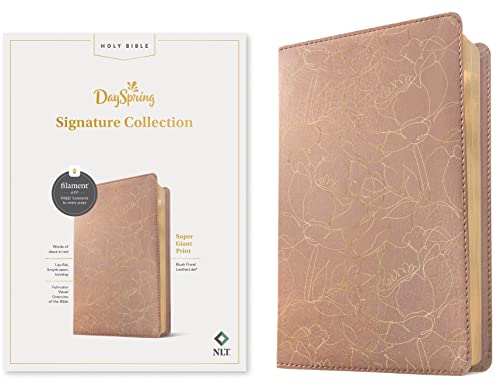 NLT Super Giant Print Bible, Filament Enabled (LeatherLike, Blush Floral,