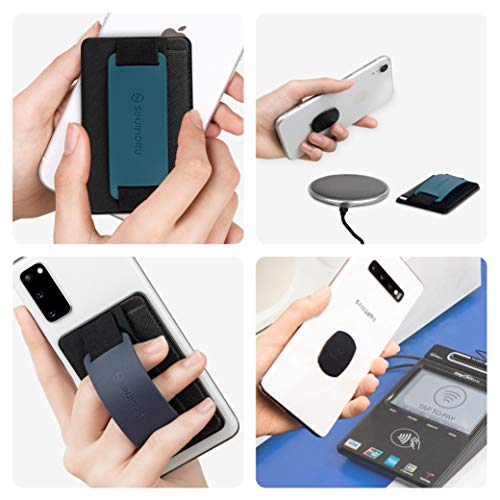 Sinjimoru Detachable Cell Phone Wallet, Wireless Charging Compatible Mobile Phone Grip Stand As Iphone Credit Card Holder For Back Of Phone. Sinji Mount B-Grip Black #TOP6