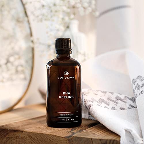 Junglück veganes BHA Peeling | 100 ml in schöner Glasflasche | Sanftes Salicylsäure-Peeling für eine reine & strahlende Haut | Natürliche & nachhaltige Kosmetik Made in Germany - Image 5