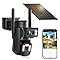8MP Doppio Obiettivo Telecamera Sorveglianza Wireless WiFi Esterni,Pannello Solare 5W,Batteria 15000mAh,Doppio PIR Rilevamento del corpo umano AI,Visione Notturna Colori,Audio Bidirezionale