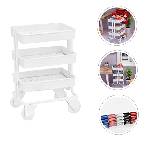 Ibasenice 2Pcs Doll House Decoration Decor For Shelf Metal Toy Cars Toddler Ornament Metal Shopping Cart Mini Toy Dolls Mini Trolley Mini House Decor Mini Trolley Adornment Cart Storage Rack #TOP5