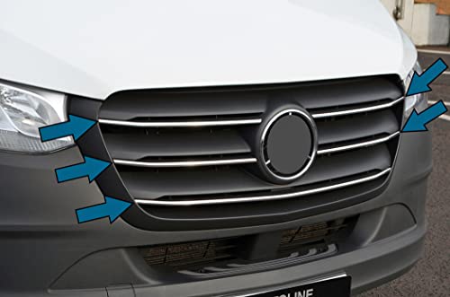 Garnitures de grille chromées Sprinter W907 dès 2018 : parfait pour la finition de van aménagé