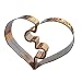 Cabilock 2 pezzi a forma di cuore taglierina puzzle muffa taglierina del biscotto set stampo da forno in acciaio inox fai da te per festa di compleanno di compleanno di Natale
