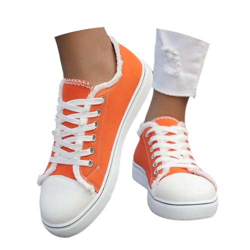 Zapatos Deportivos Mujer - Zapatillas Deportivas De Jazz para Mujer Deportivas De Baile con Cordones Y Amortiguación De Aire (Orange 42)