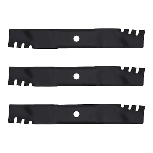 Miniatura 2 de RAParts B1PD1054 - Juego de 3 cuchillas de mulching para John Deere, compatible con modelos de cortacésped JD 54C Deck