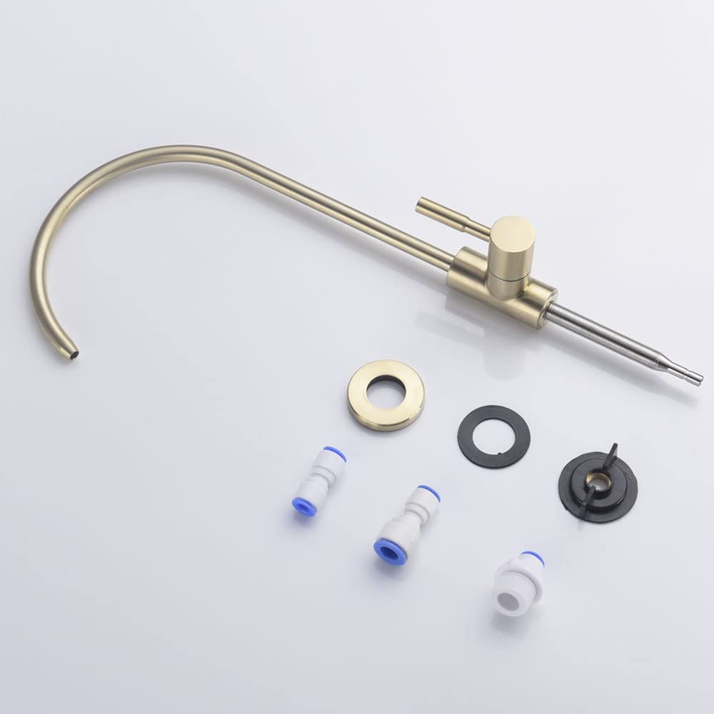 Grifo de agua potable, grifo de bebidas de cocina en acero inoxidable 304, grifo de filtro de agua pura sin espacio de aire para fregadero, apto para sistema de purificación de agua de ósmosis inversa