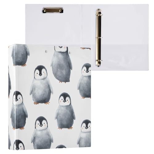 Image of Black Penguin 3 Ring Binder with 2 Interior Pockets 1.5 inch Binders 3 Ring Heavy Duty Fit 8.5 inch x 11 inch Letter Size for Office School, 2 Pack