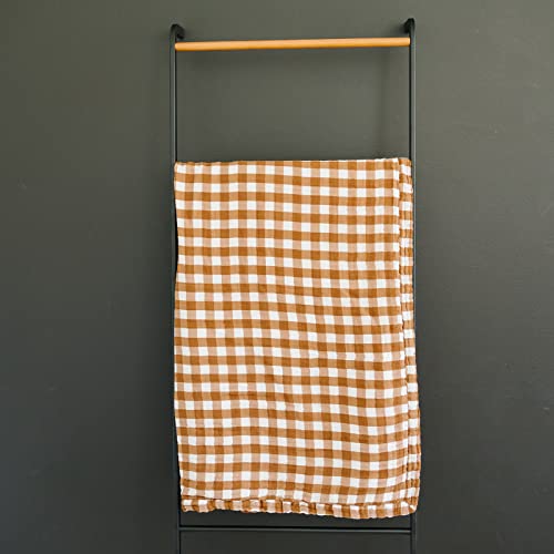Image of Mebie Baby Muslin Quilt, Gingham 100% Muslin Cotton Baby Blankets for Girls and Boys, Muslin Baby Blanket for Newborns, Babies, Toddler, Soft Muslin Swaddle Blankets, 47 inchx47 inch