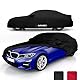 BUSHBOCK® Premium Autoabdeckung Indoor - Satin Schutzhülle Stoff - Abdeckplane Autoplane Autogarage Innenbereich - 2 Farben, 4 Größen (Schwarz, L)