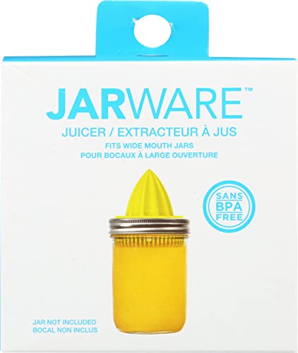 Jarware Juicer Lid for Wide Mouth Mason Jars, Yellow