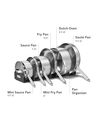 Image of Caraway Stainless Steel Deluxe Cookware Set (16 Piece) - 5-Ply Stainless Steel Pots, Frying Pans, Lids and Kitchen Storage - Non Toxic, PTFE & PFOA Free
