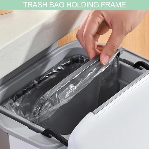 Comzantor 10L Camping Mülleimer zum Aufhängen, Küchenabfalleimer Wandmontierter, Küchenmülleimer Wandmontage, Küchemülleimer Hängend für Wohnmobil, Schlafzimmer(Weiß)