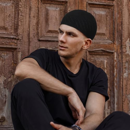 Image of Boyiee Kufi Hat for Men Muslim Knit Kufi Cap Crochet Beanie Skull Beanie African Hat for Men Women
