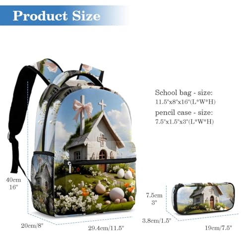 Sac à dos ergonomique 40cm et trousse pratique multicolore