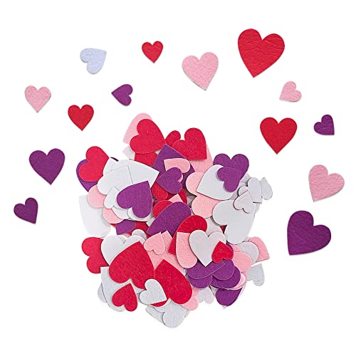 Heart Stickers, Valentines Day Crafts, 136 Pcs Felt Hearts for Crafts Craft Supplies for Wedding Anniversary 2cm to 4cm Size - Image 2
