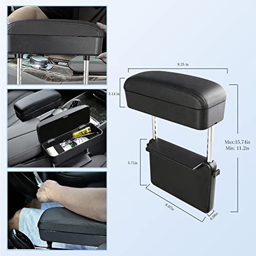 Cdefg Armrest Support Elbow Rest Pad Armrest Extender, Console Storage Organizer, Adjustable Height Comfort Arm Rest Pads, Universal Fit For Most Car Models (Black Line) #TOP1