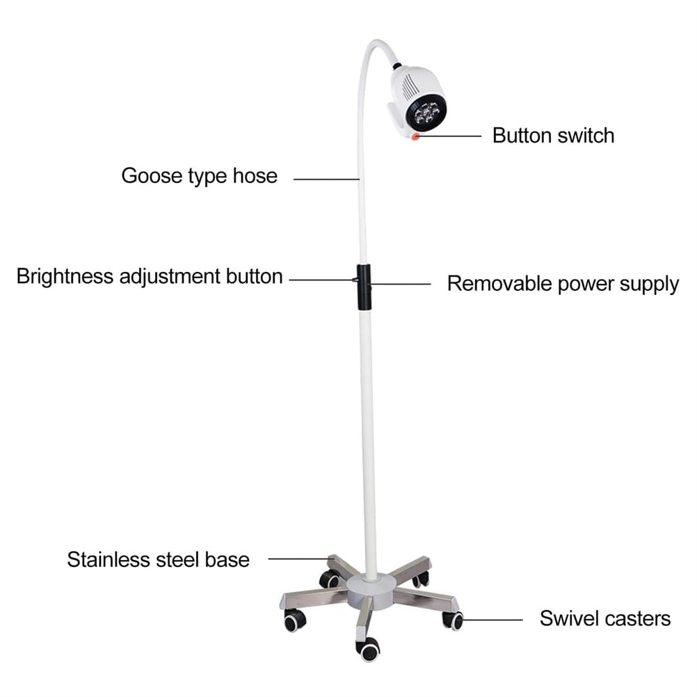 Lampada per Visita Medica a LED, Lampada per Visita chirurgica, Lampada di Illuminazione ausiliaria chirurgica a Luce Fredda, Lampada Mobile per Trattamento ospedaliero per Animali Domestici