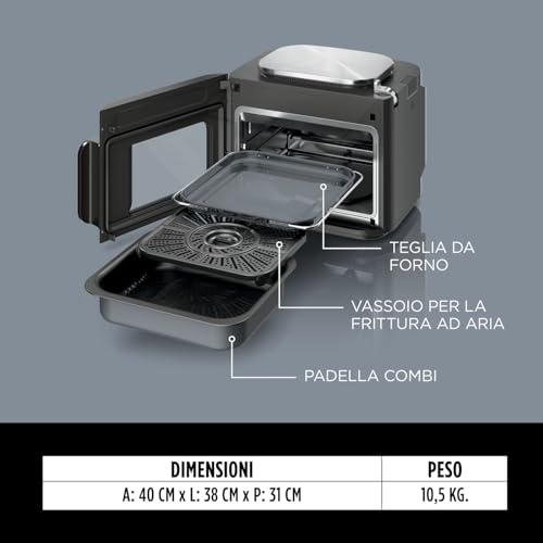 Ninja Combi 12-in-1 Multicooker, Forno e Friggitrice ad Aria, 12 Funzioni di Cottura, Pasti per la Famiglia in 15 Minuti*, Include Teglia, Padella e Guida alle Ricette, Grigio, SFP700EU - Immagine 1