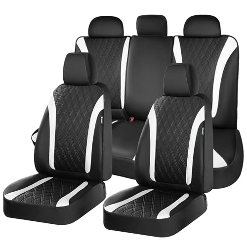 Image of FLORICH Seat Covers, Car Seat Covers Full Set, Waterproof Leather Car Seat Protector, Front and Rear Seat Covers for Cars, Automotive Seat Covers Universal Fit for Most Cars Truck SUV