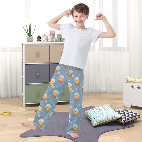 Pajama Pants Duckling Bathing Pattern Long Sleep Pants Lounge Bottoms3